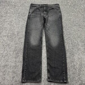 Levis Jeans Mens 34x32 Black Gray 505 Regular Fit Straight Leg Stretch Casual